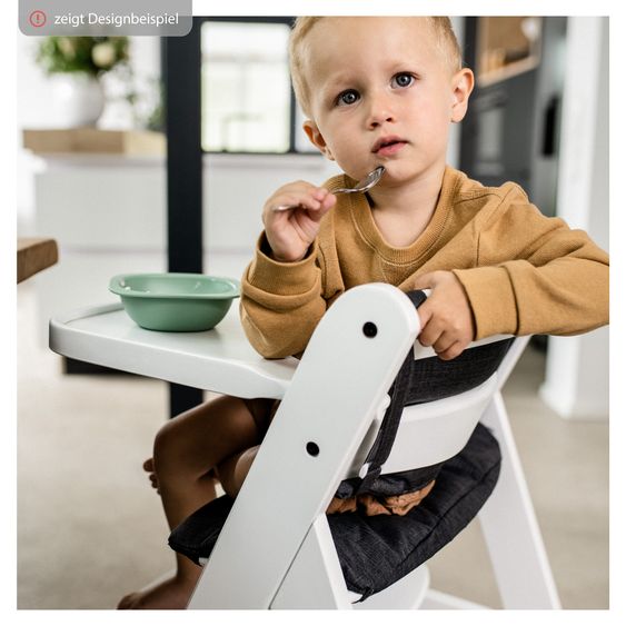 Hauck Hochstuhl Alpha Plus - im Sparset inkl. Sitzkissen Deluxe in Grau - White