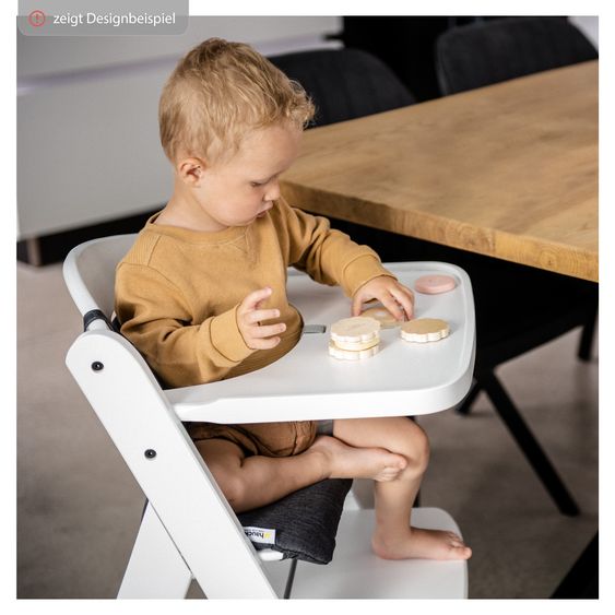 Hauck Hochstuhl Alpha Plus - im Sparset inkl. Sitzkissen Deluxe in Grau - White