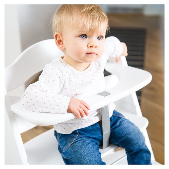 Hauck Hochstuhl Alpha Plus - im Sparset inkl. Sitzkissen Deluxe in Grau - White