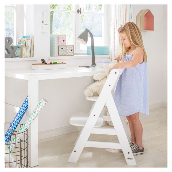 Hauck Hochstuhl Alpha Plus - im Sparset inkl. Sitzkissen Deluxe in Grau - White