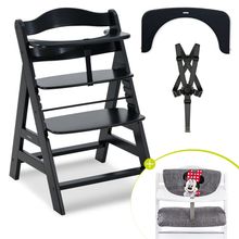 Hochstuhl Alpha Plus - im Sparset inkl. Sitzkissen Minnie Grey - Disney Deluxe - Black