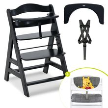Hochstuhl Alpha Plus - im Sparset inkl. Sitzkissen Winnie Pooh Grey - Disney Deluxe - Black