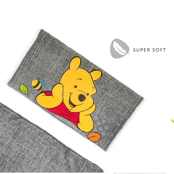 Hauck Hochstuhl Alpha Plus - im Sparset inkl. Sitzkissen Winnie Pooh Grey - Disney Deluxe - Black
