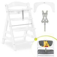 Hochstuhl Alpha Plus - im Sparset inkl. Sitzkissen Winnie Pooh Grey - Disney Deluxe - White