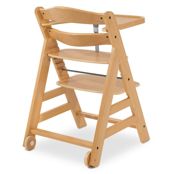 Hauck High chair Alpha Plus Move - with dining board and casters - Nature