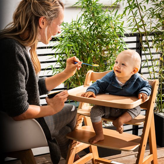 Hauck High chair Alpha Plus Move - with dining board and casters - Nature