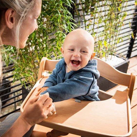 Hauck High chair Alpha Plus Move - with dining board and casters - Nature