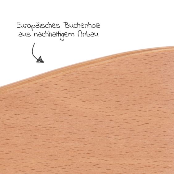 Hauck Hochstuhl Alpha Move Natur - im Sparset inkl. Essbrett, Sitzkissen Deluxe Beige und 2x Silikonteller