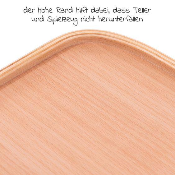 Hauck Hochstuhl Alpha Move Natur - im Sparset inkl. Essbrett, Sitzkissen Deluxe Beige und 2x Silikonteller