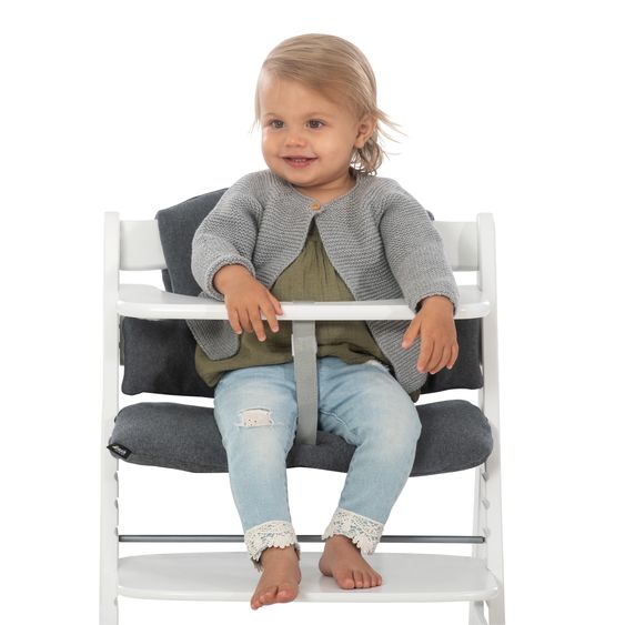 Hauck Alpha Plus natural high chair in economy set - incl. seat cushion + Play Tray base + Play Planting toy with Flowers motor activity board