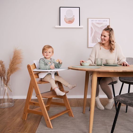 Hauck Highchair Alpha Plus Natur - in the value set incl. seat reducer Winnie the Pooh - Disney
