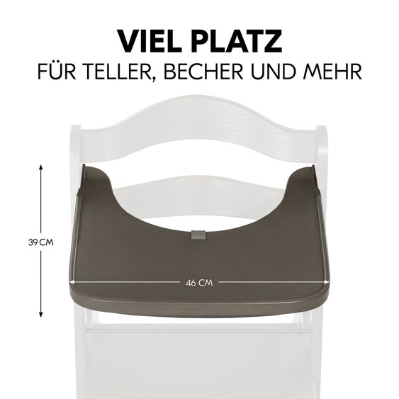 Hauck Hochstuhl Alpha Plus Select 4-tlg. Newborn Set - inkl. 2in1 Babyaufsatz & Wippe Disney Bambi Rose + Essbrett - Charcoal