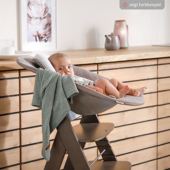 Hauck Hochstuhl Alpha Plus Select 4-tlg. Newborn Set - inkl. 2in1 Babyaufsatz & Wippe Disney Bambi Rose + Essbrett - Charcoal