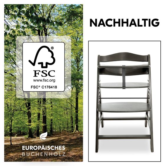 Hauck Hochstuhl Alpha Plus Select - Charcoal / Dunkelgrau