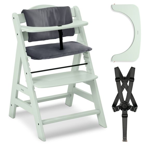 Hauck Highchair Alpha Plus Savings Set incl. Deluxe seat cushion in grey - Mint