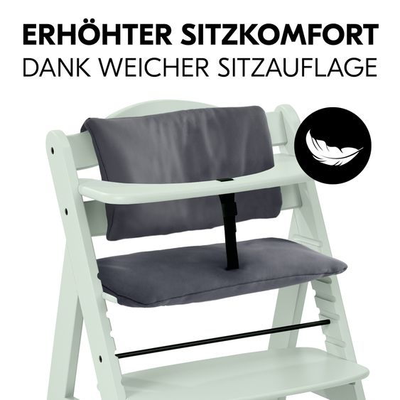 Hauck Highchair Alpha Plus Savings Set incl. Deluxe seat cushion in grey - Mint