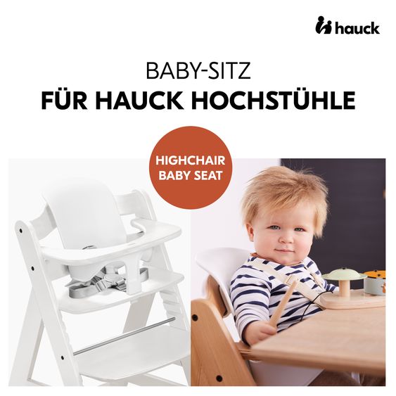 Hauck Seggiolone Alpha Plus Bianco - in set economico con seggiolino + cuscino + vassoio Click