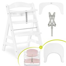 Hochstuhl Alpha Plus White - im Sparset inkl. Click Tray und Sitzkissen