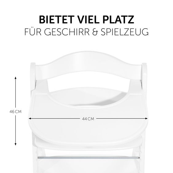Hauck Hochstuhl Alpha Plus White - im Sparset inkl. Click Tray und Sitzkissen