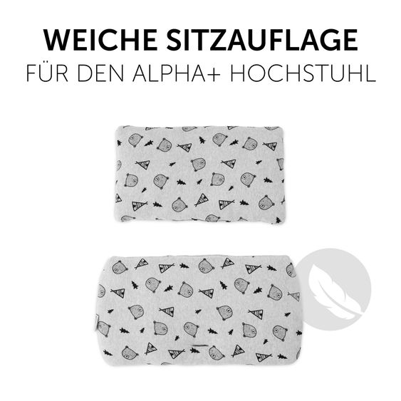 Hauck Hochstuhl Alpha Plus White - im Sparset inkl. Essbrett Click Tray + Sitzkissen Nordic Grey