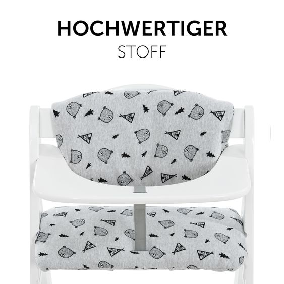 Hauck Hochstuhl Alpha Plus White - im Sparset inkl. Essbrett Click Tray + Sitzkissen Nordic Grey