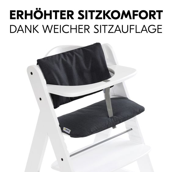 Hauck 2-tlg. Alpha Plus Sparset - Hochstuhl + Sitzkissen Deluxe - Weiß