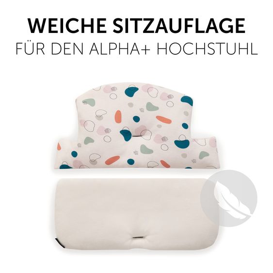 Hauck Highchair Alpha Plus White - in the value set incl. seat cushion Jersey Organic