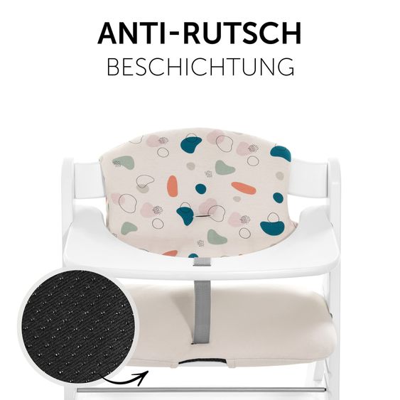 Hauck Highchair Alpha Plus White - in the value set incl. seat cushion Jersey Organic