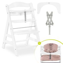 High Chair Alpha Plus White - in the value set incl. seat cushion Minnie Mouse Rose - Disney