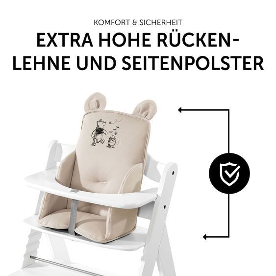 Hauck Hochstuhl Alpha Plus White - im Sparset inkl. Sitzverkleinerer Winnie the Pooh - Disney