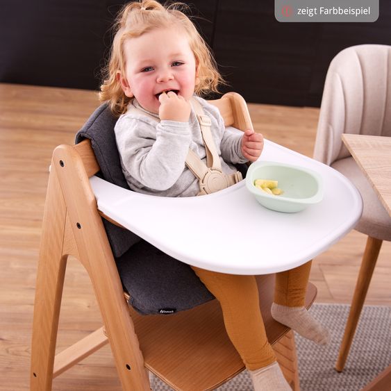 Hauck Highchair Arketa Beech Whitewashed Mint - in economy set incl. Click Tray and seat cushion - Charcoal