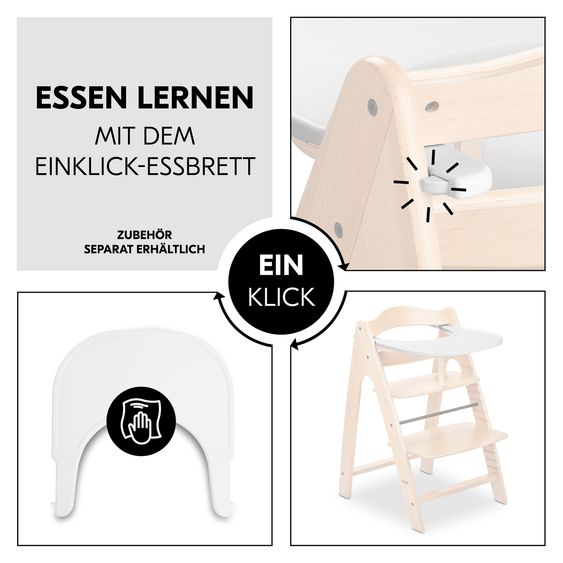 Hauck Hochstuhl Arketa inkl. Play Tray Basis - Beech