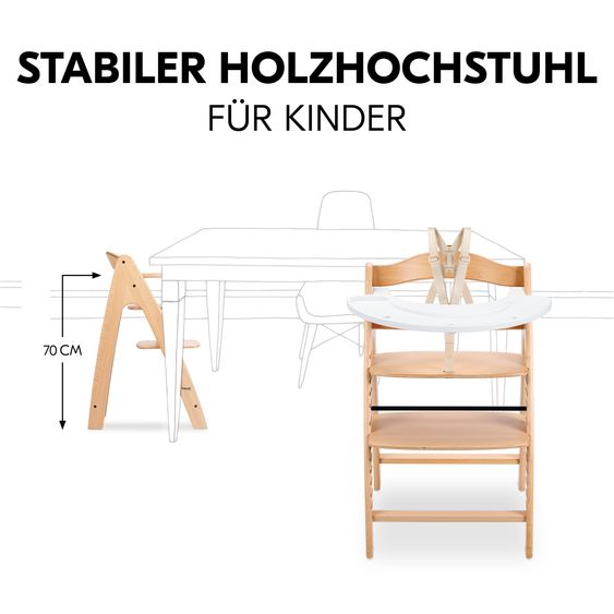 Hauck Hochstuhl Arketa inkl. Play Tray Basis - Beech