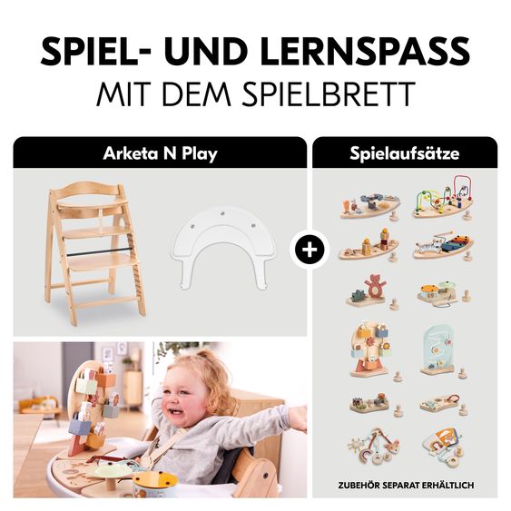 Hauck Hochstuhl Arketa inkl. Play Tray Basis - Beech