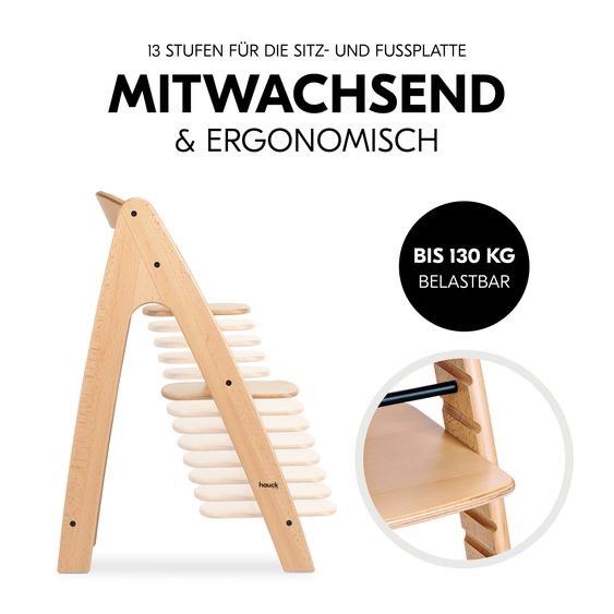 Hauck Hochstuhl Arketa inkl. Play Tray Basis - Beech