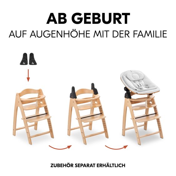 Hauck Hochstuhl Arketa inkl. Play Tray Basis - Beech