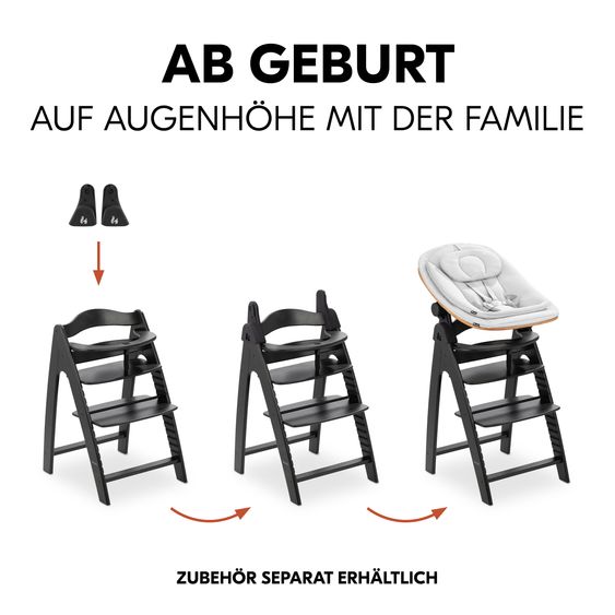Hauck Hochstuhl Arketa inkl. Play Tray Basis - Beech Blackwashed