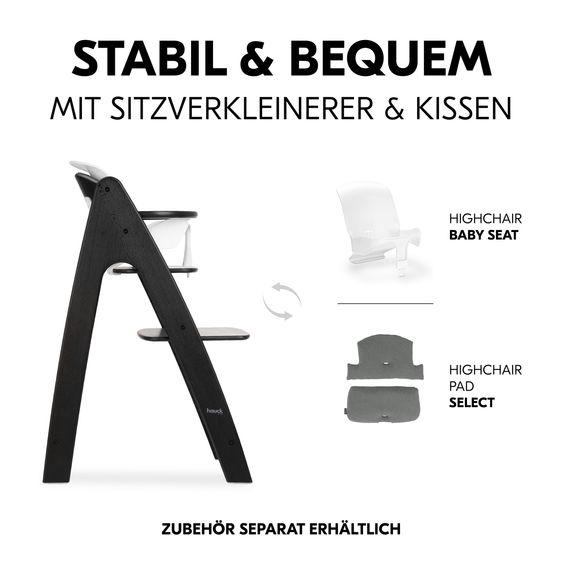 Hauck Hochstuhl Arketa inkl. Play Tray Basis - Beech Blackwashed
