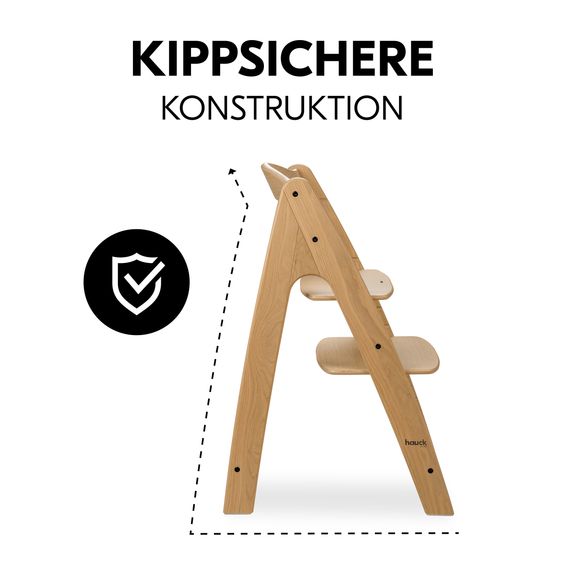 Hauck Hochstuhl Arketa (mitwachsend, inkl. Gurtsystem, FSC zertifiziert) - Eiche (Massivholz)