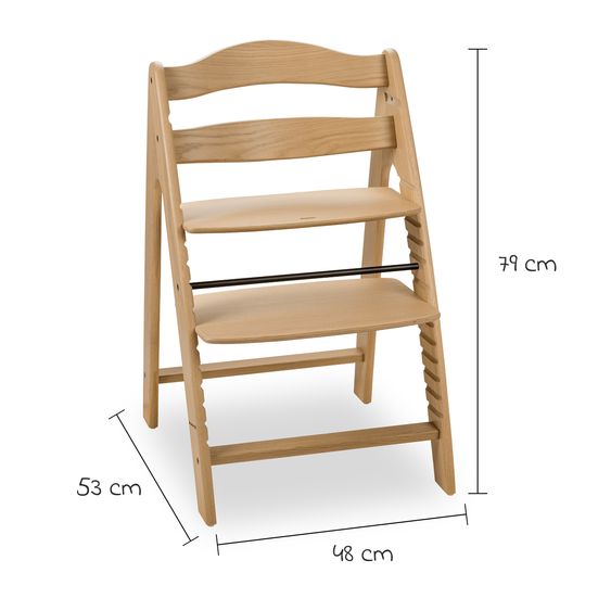 Hauck Hochstuhl Arketa (mitwachsend, inkl. Gurtsystem, FSC zertifiziert) - Eiche (Massivholz)