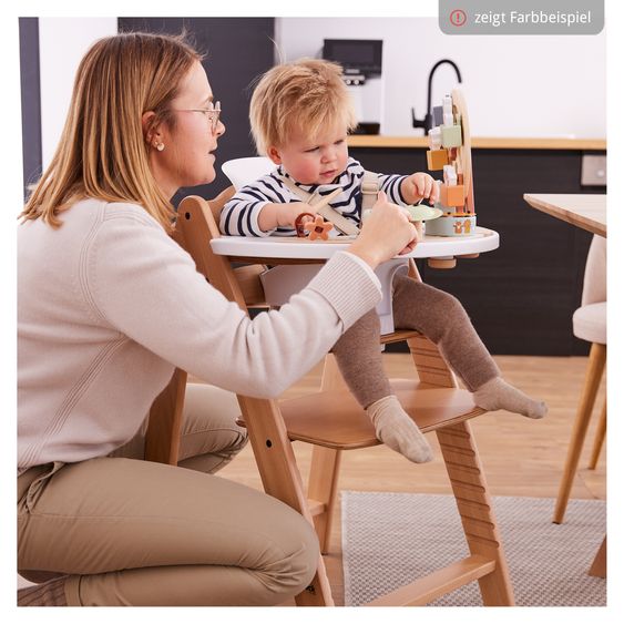 Hauck Hochstuhl Arketa (mitwachsend, inkl. Gurtsystem, Massivholz FSC zertifiziert) - Beech Whitewashed Mint