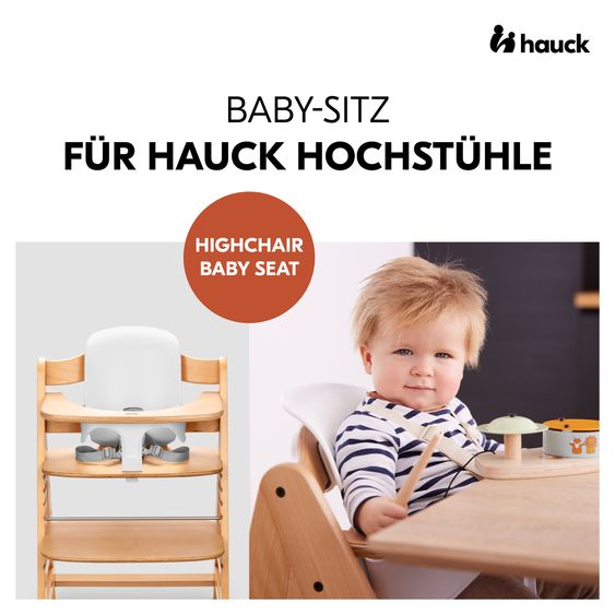 Hauck Highchair Arketa Oak - in economy set incl. baby seat and seat cushion - Dark Grey