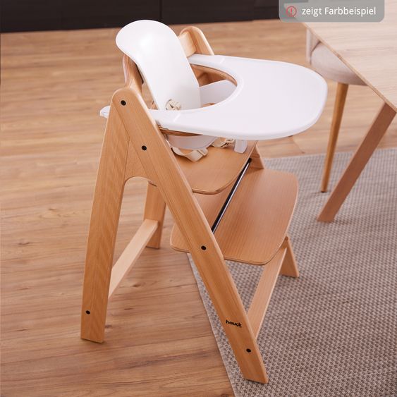 Hauck Arketa Oak high chair - in economy set incl. click tray and seat cushion - Charcoal