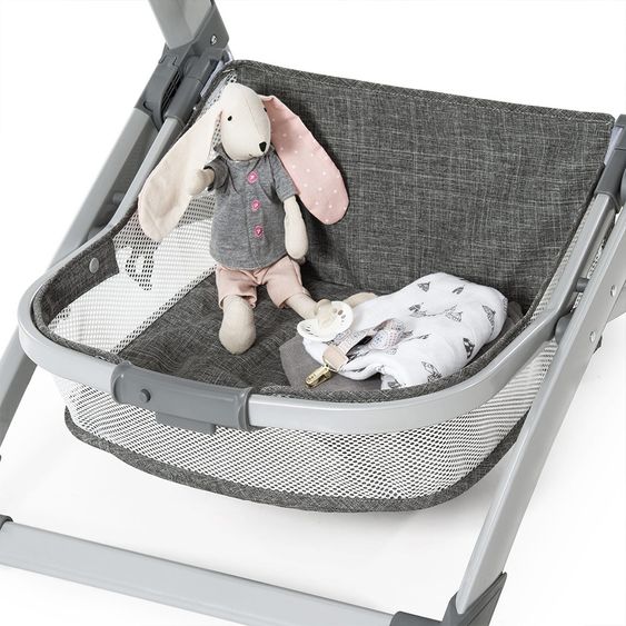 Hauck Hochstuhl & Babyliege ab Geburt - Grow Up Newborn Set (faltbar & klappbar) - Melange Grey