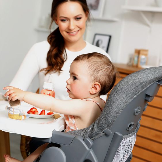 Hauck High chair & baby lounger from birth - Grow Up Newborn Set (foldable & collapsible) - Melange Grey