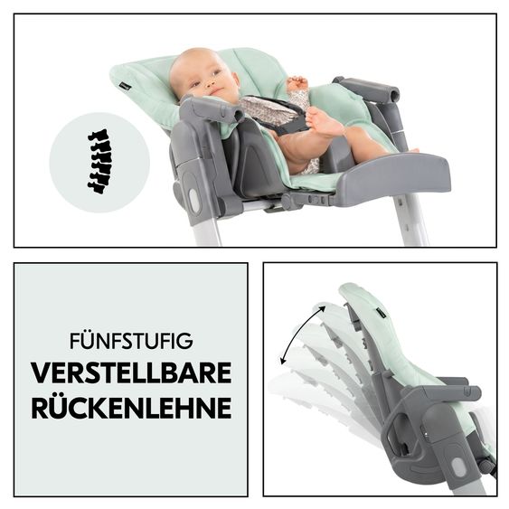 Hauck High Chair & Baby Lounger From Birth - Grow Up Newborn Set - Mint