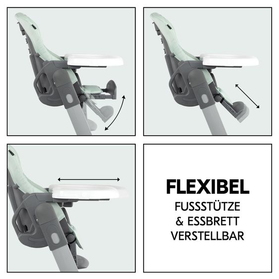 Hauck High Chair & Baby Lounger From Birth - Grow Up Newborn Set - Mint