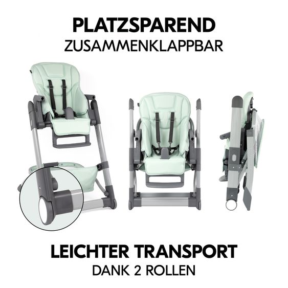 Hauck High Chair & Baby Lounger From Birth - Grow Up Newborn Set - Mint