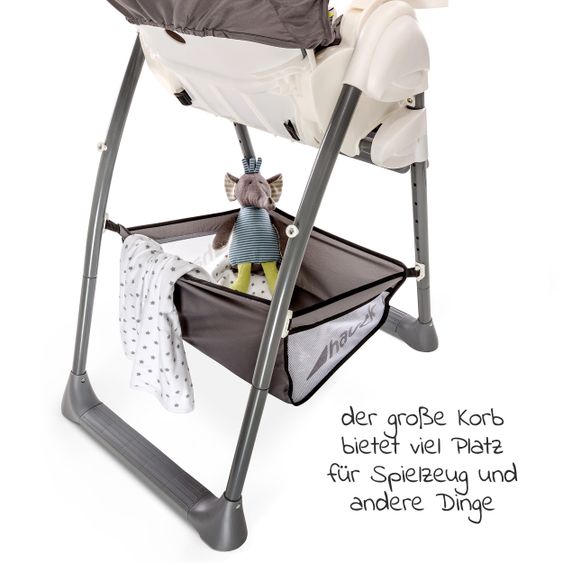 Hauck High chair & baby lounger from birth - Sit'n Relax with baby attachment (foldable and height adjustable) - Wild Panda