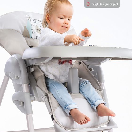 Hauck High chair & baby lounger from birth - Sit'n Relax with baby attachment (foldable and height adjustable) - Wild Panda